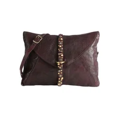 New Luxury Handheld Envelope Bag Handmade Retro Head Layer Cowhide Texture Rivet Small Design Women's One Shoulder Crossbody Bag