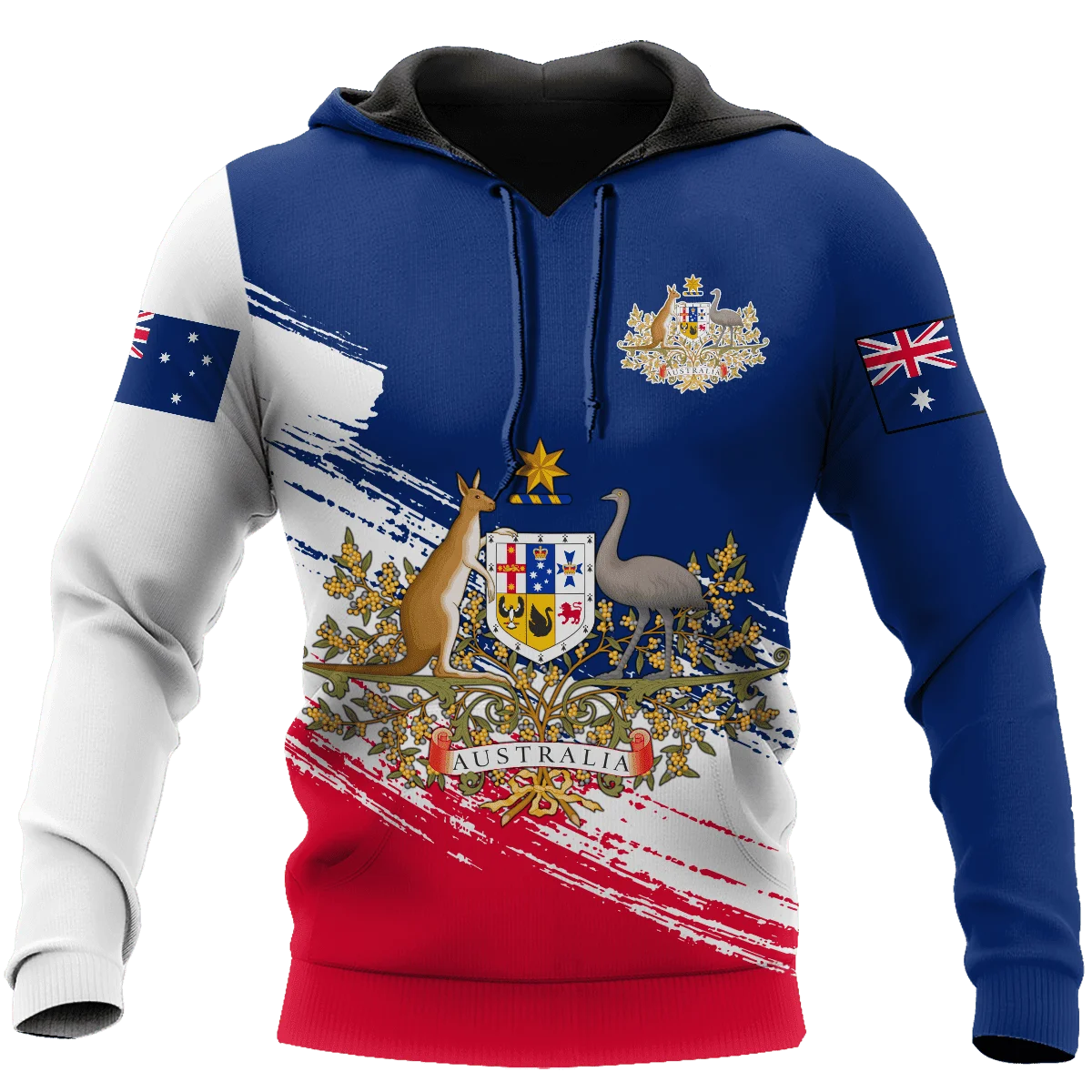 2023Australia Men's Hoodies 3D Full Printing Kangaroo Autumn Long Sleeve Casual Australia Flag Streetwear Designer Hooded Hoodie