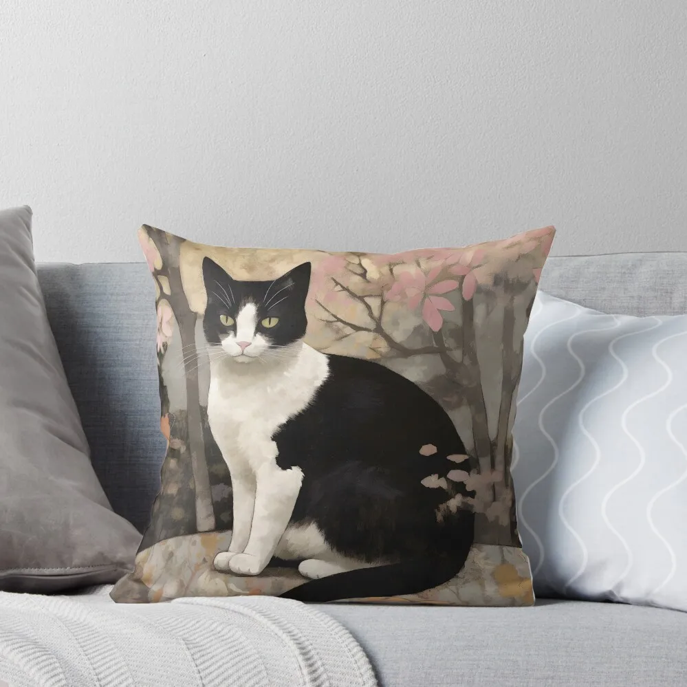 

Tuxedo Cat on a Rock Throw Pillow Sofa Cushion Cover Decorative Cushions For Living Room Custom Cushion pillow