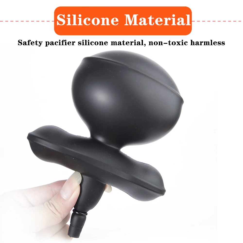 BDSM Sex Toy Inflatable Silicone Gag Mouth Plug with Detachable Pump for Man Woman Couple LGBT Sex Game Play Restraint Slave Gag view 3