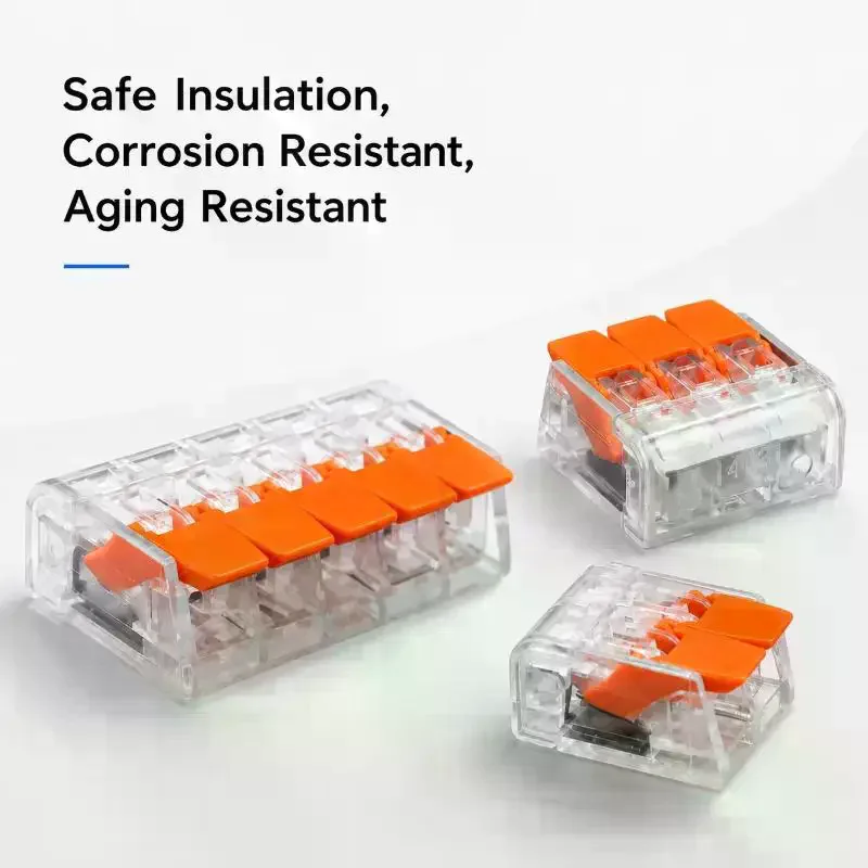 10PCS Electrical Cable Connectors 2/3/4/5 Port Lever Wire Connector Quick Splice Electrical Wire Terminal 32A 450V Kit