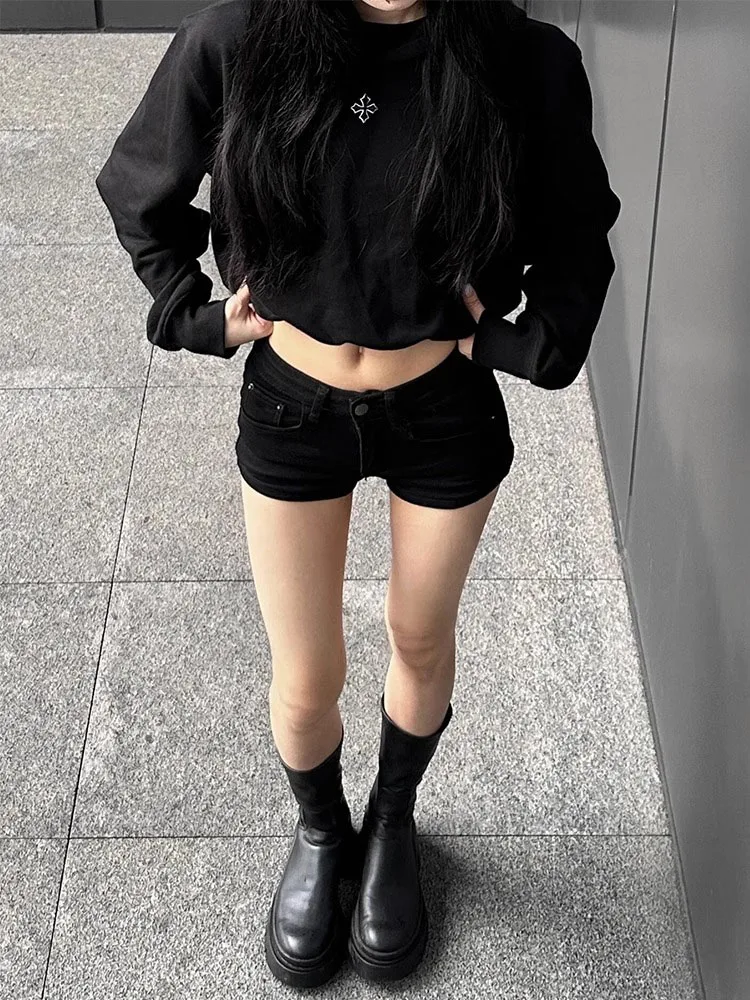 Low Waist plus Size Denim Shorts Women's Summer Slimming Super Short Elastic Tight Fit Bodycon Hot Pants Casual High Waist Co...