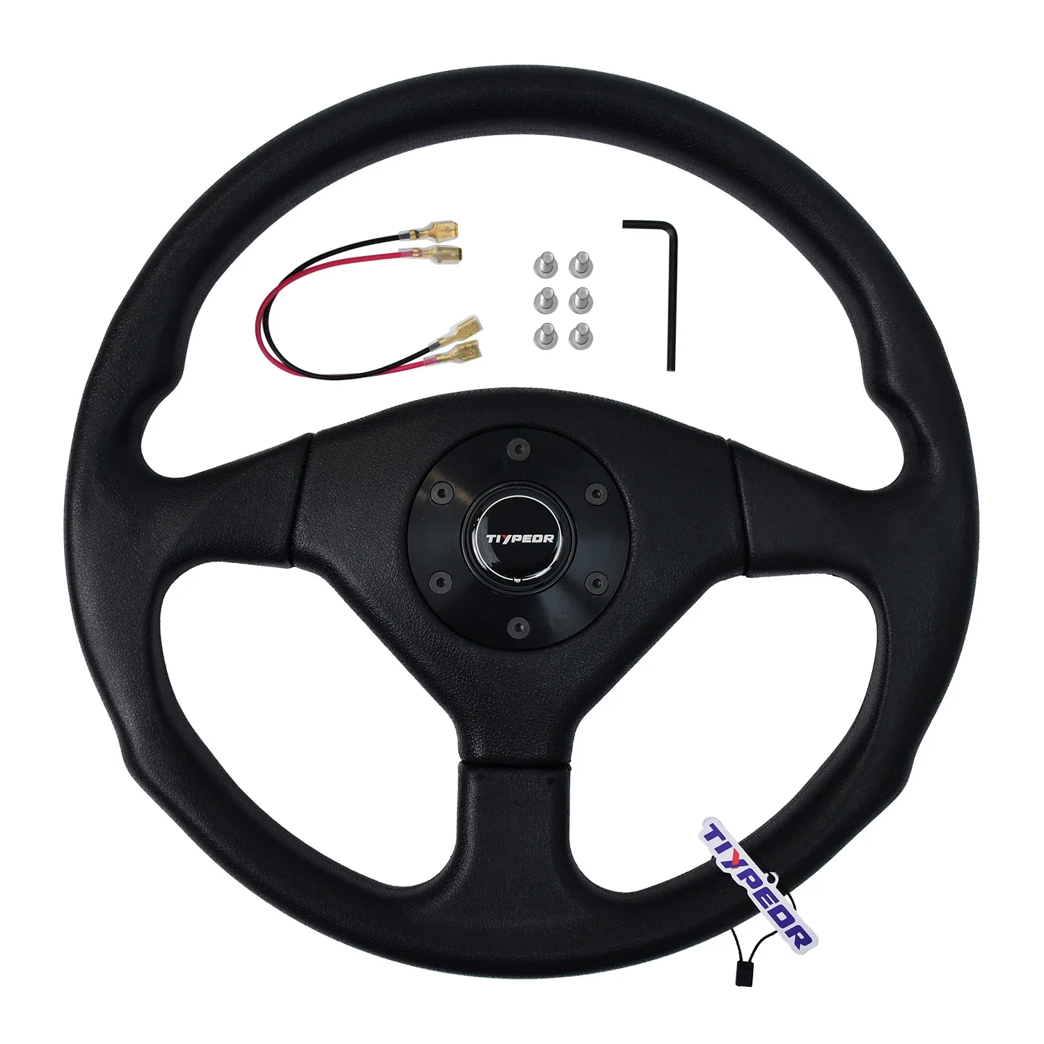 360mm 40mm Black PU Material Steering Wheel Modified Universal Wheel with No Hole Bracket