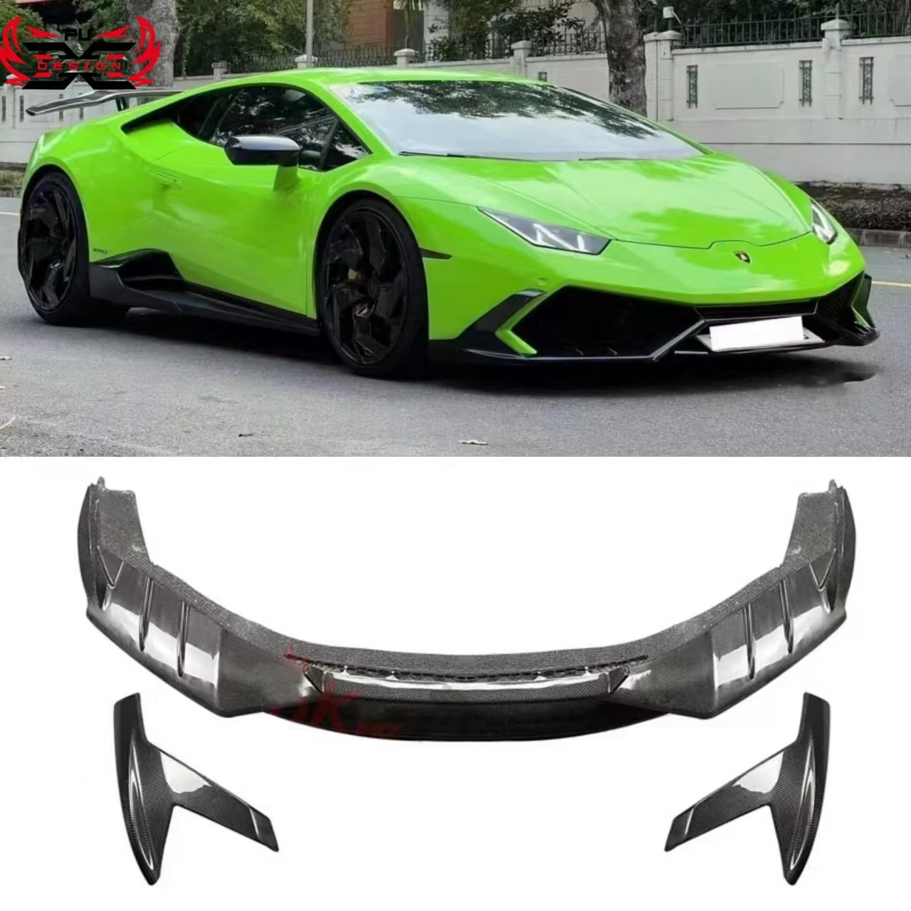 

Carbon Fiber Front Lip Front Bumper Mansory Style For Lamborghini Huracan LP610 LP580 Chin Lip Spoiler Lips Body Kit