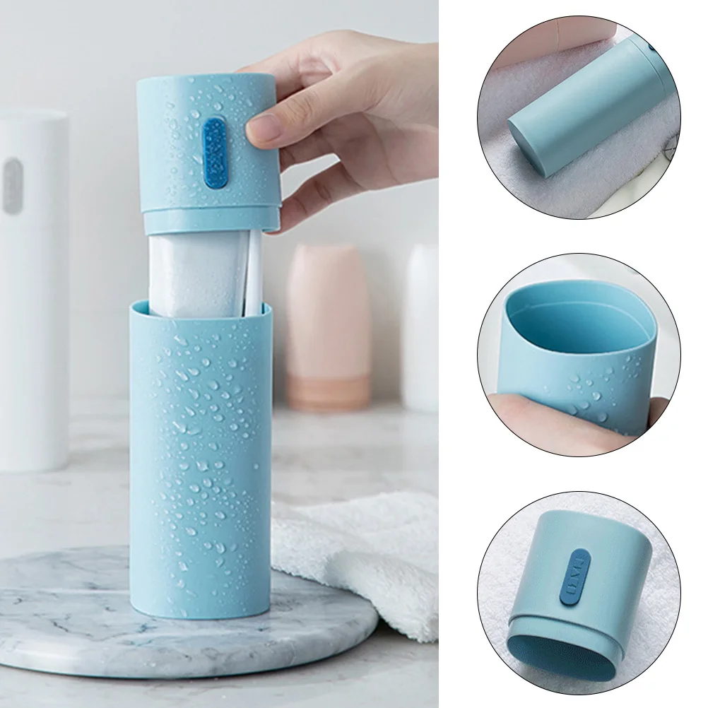 Toothpaste Storage Box Toothbrush Container Holder Case Portable Blue Travel Size Simple Design Sturdy Material Non Scratch