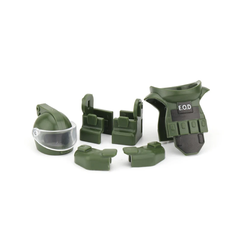 City Police Bomb Disposal Suit Special Forces Equipment Building Blocks Military Soldiers Figures Vest Hat Parts MOC Bricks Toys