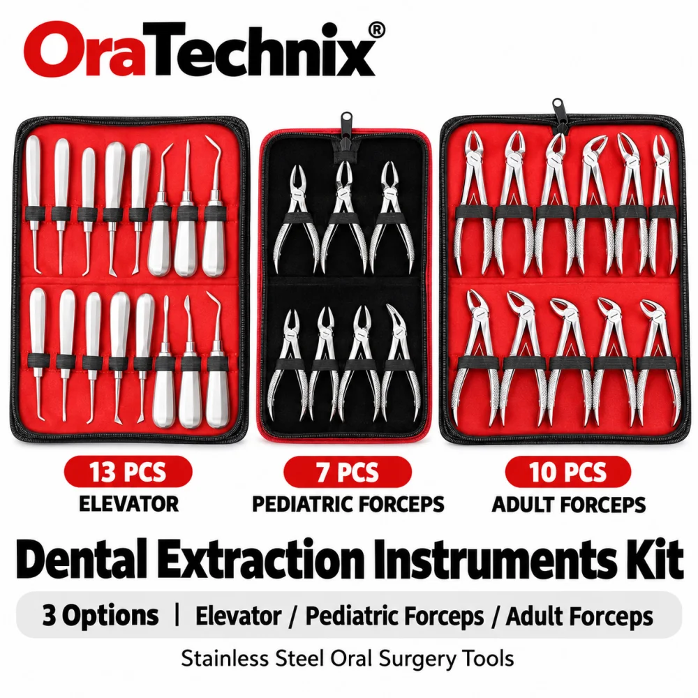 Dental Extraction Forceps & Elevator Set,Pediatric / Adult Tooth Extraction Tools for Clinic Oral Surgery Instruments Kit