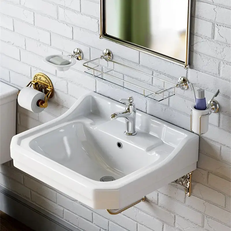 

Retro Small Unit Hanging Basin Retro Classic British Simple Washbasin Balcony Corner Hanging Wall Basin