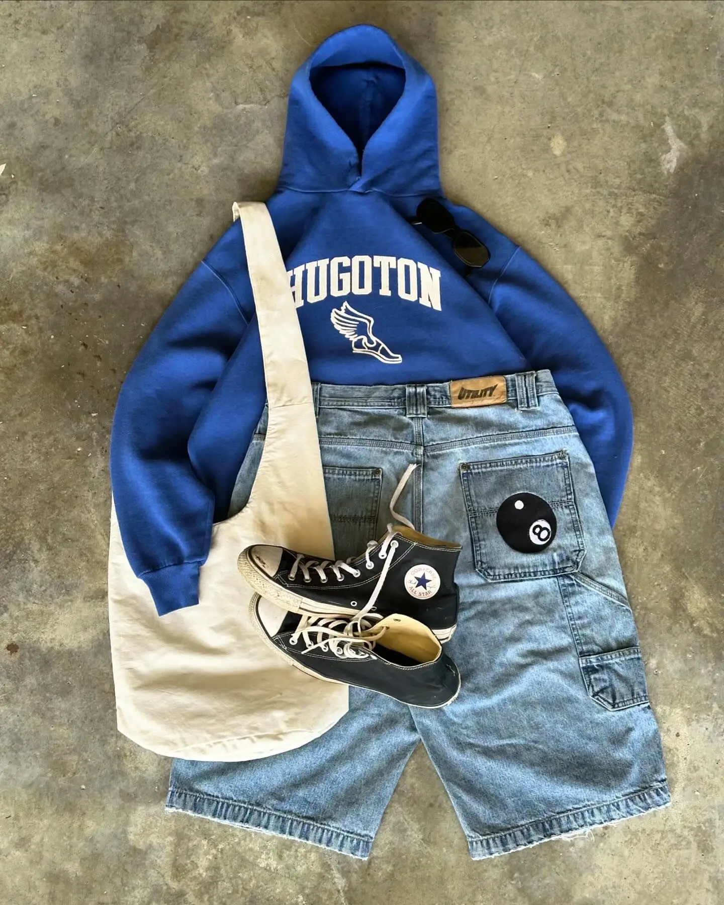 Y2k Summer Retro Street Black Eight Pocket Embroidered Blue Denim Shorts Men Women High Waist Basketball Shorts Fashion Shorts