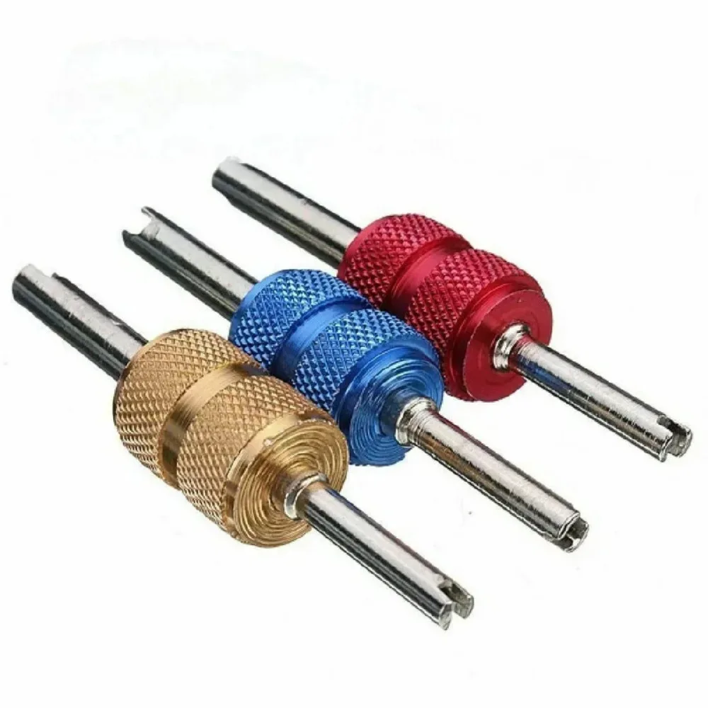 1pc Auto Accessories Valve Stem Core Remover Spanner Blue Red Gold Car Wheel Tire Repair Tool Install Remove Dual Head Wrench