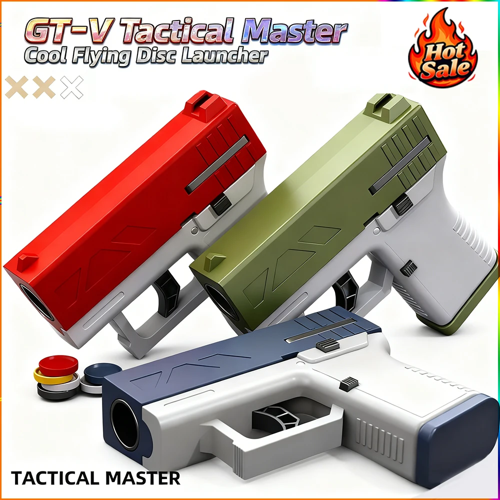 

Tactical plastic Disc Shooter Auto Reload Continuous Launching Rewind Safety Games Children Mini Toy Sport Entertainment Fun