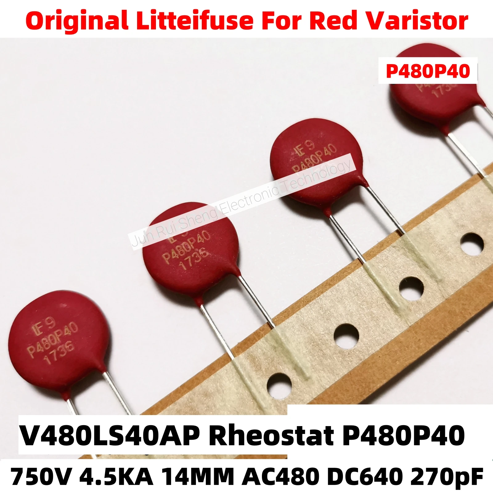 1/10/20PCS Litteifuse For V480LS40APX1347 P480P40 Red Varistor 750V 4.5KA DISC 14MM Rheostat AC480 DC640 270pF MOV V480LS40AP