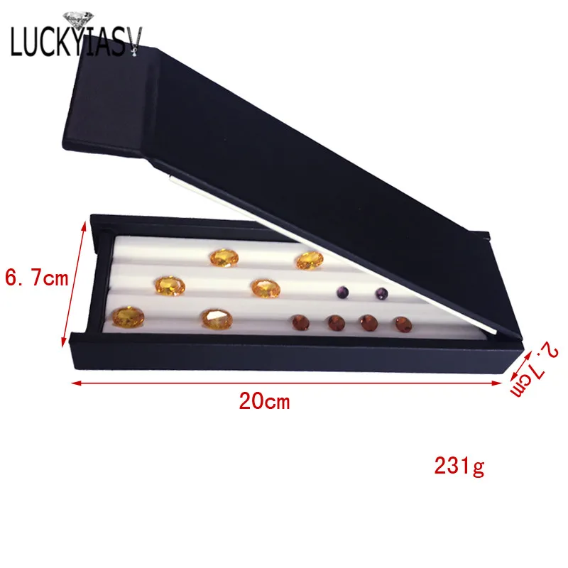 PU Leather Bare Stone Gemstone Jewelry Box Magnet Stone Storage Display Box Gem Display Counter Exhibition Lid V Groove Box