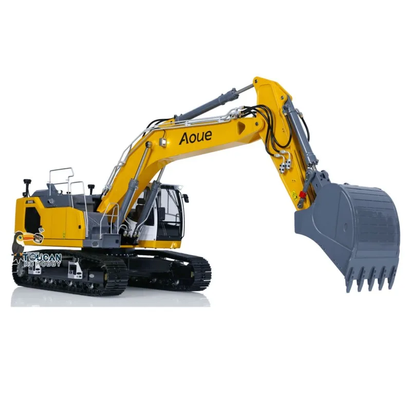 1/14 LESU 945 Metal Aoue-LR945 Hydraulic RC Excavator Black Tracks Painted Assembled Controlled Digger Light System Car TH22900