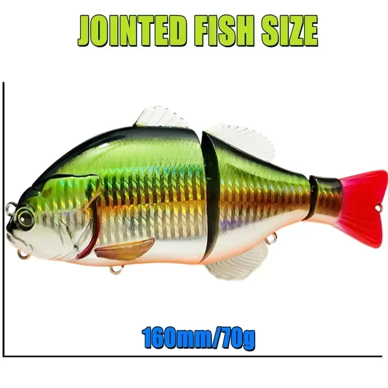 GREENSPIDER Floating Fishing Lure Swimbait With Soft Tail Hard Bait 160mm 70g Jointed Bait Hunter Tackle for pike musky perch