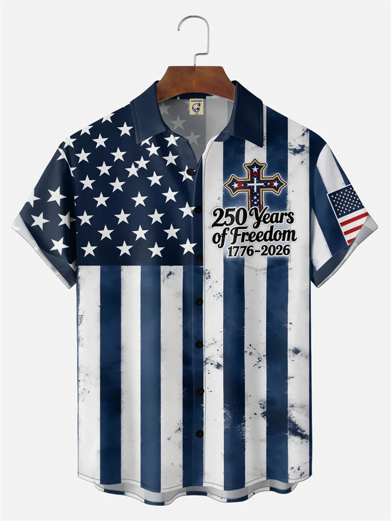 250 Years Of Freedom 1776-2026 Hawaiian Shirt For Men Women Tops USA Independence Day Shirt Clothing 4th Of July Patriotic Gifts