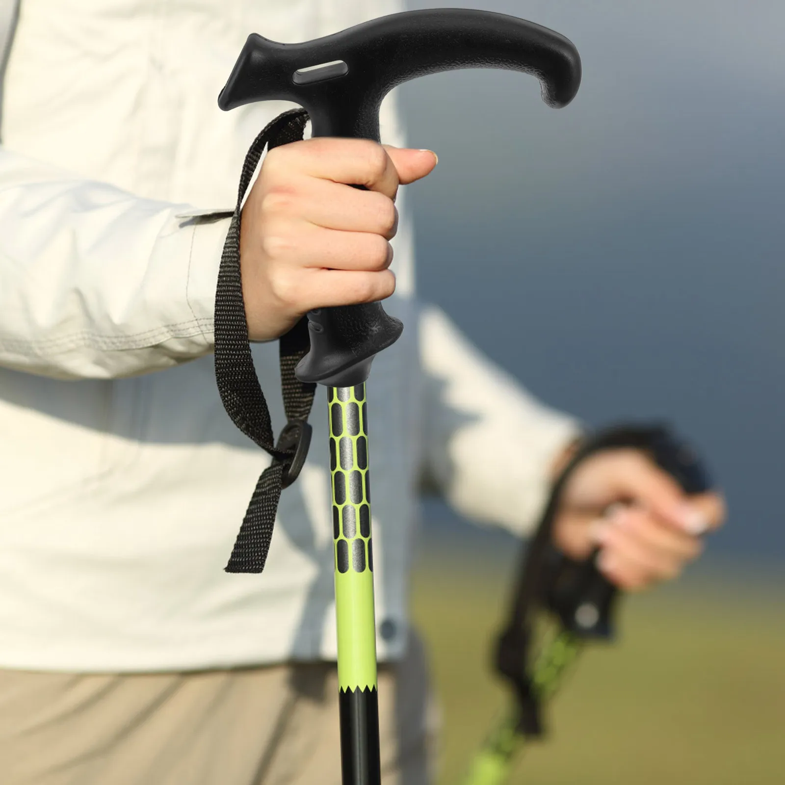 

Stick Handle Outdoor Cane Ergonomic T shaped Stick Handle Black Polished Wood Handmade Walking Replacement Knob