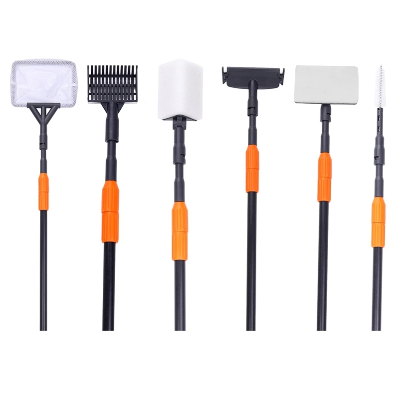 

Aquarium Cleaning Tools Kit Aquarium Clamp Set Fish Tank Net Gravel Rake Algae Scraper Fork Sponge Brush Glass-Cleaner