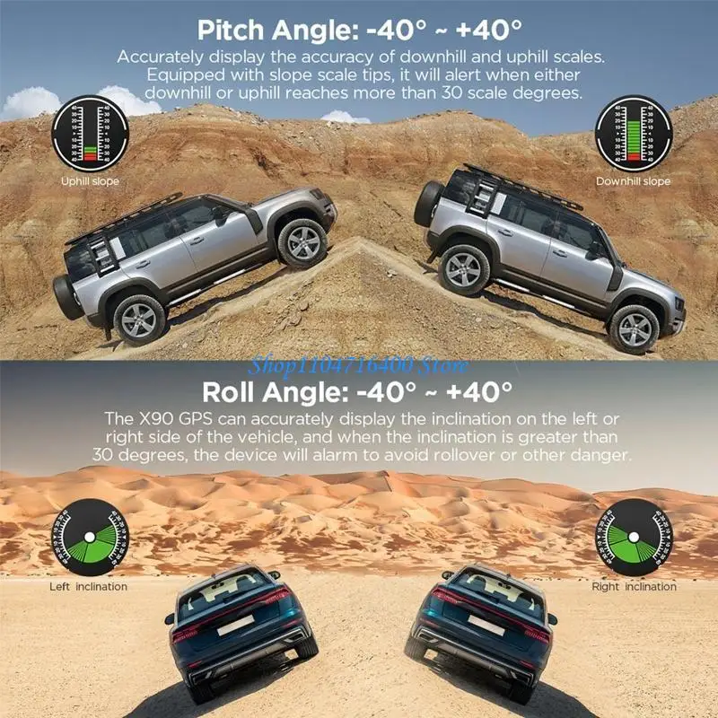 Y1gd pojazdy ciężarówki dla samochodów GPS miernik nachylenia prędkości elektroniczny kompas cyfrowy inklinometr alarmowy kąt