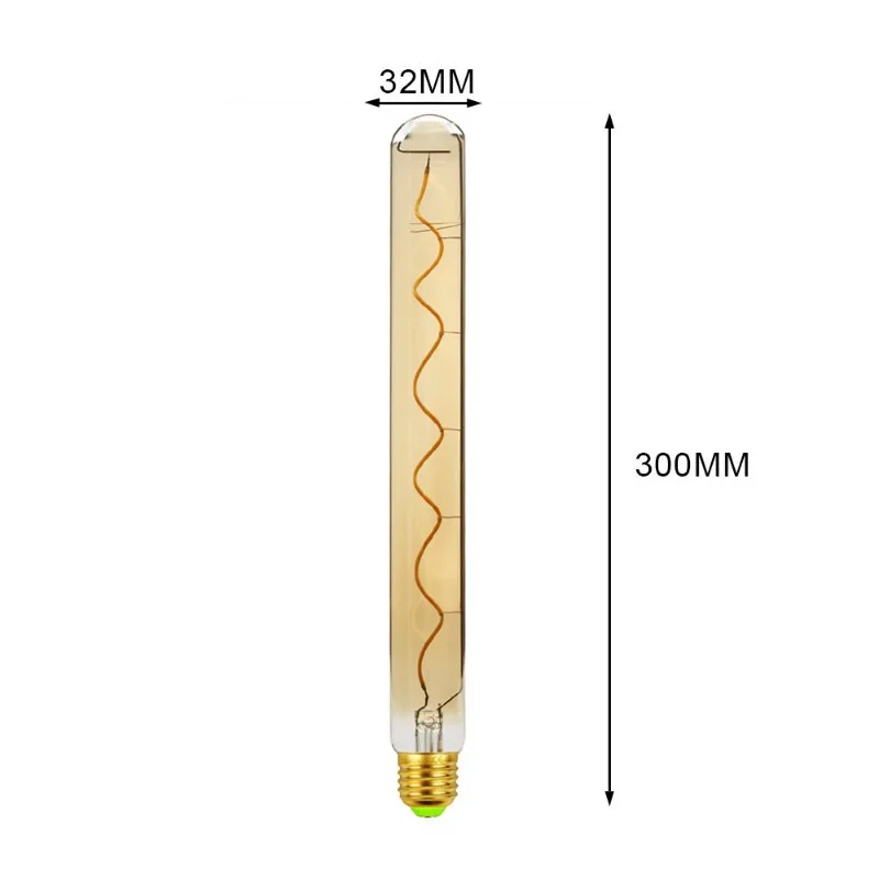 レトロなLEDスパイラルフィラメントバルブ,スモークチューブ,ランプ,4w,2200k,220v-240v,t28,t32