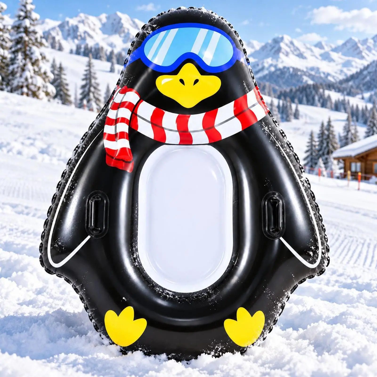 Snow Tubes For Sledding 140x115cm Heavy Duty Inflatable Animal Outdoor Toy Sledding Tube With Handles For Kids Adults Family