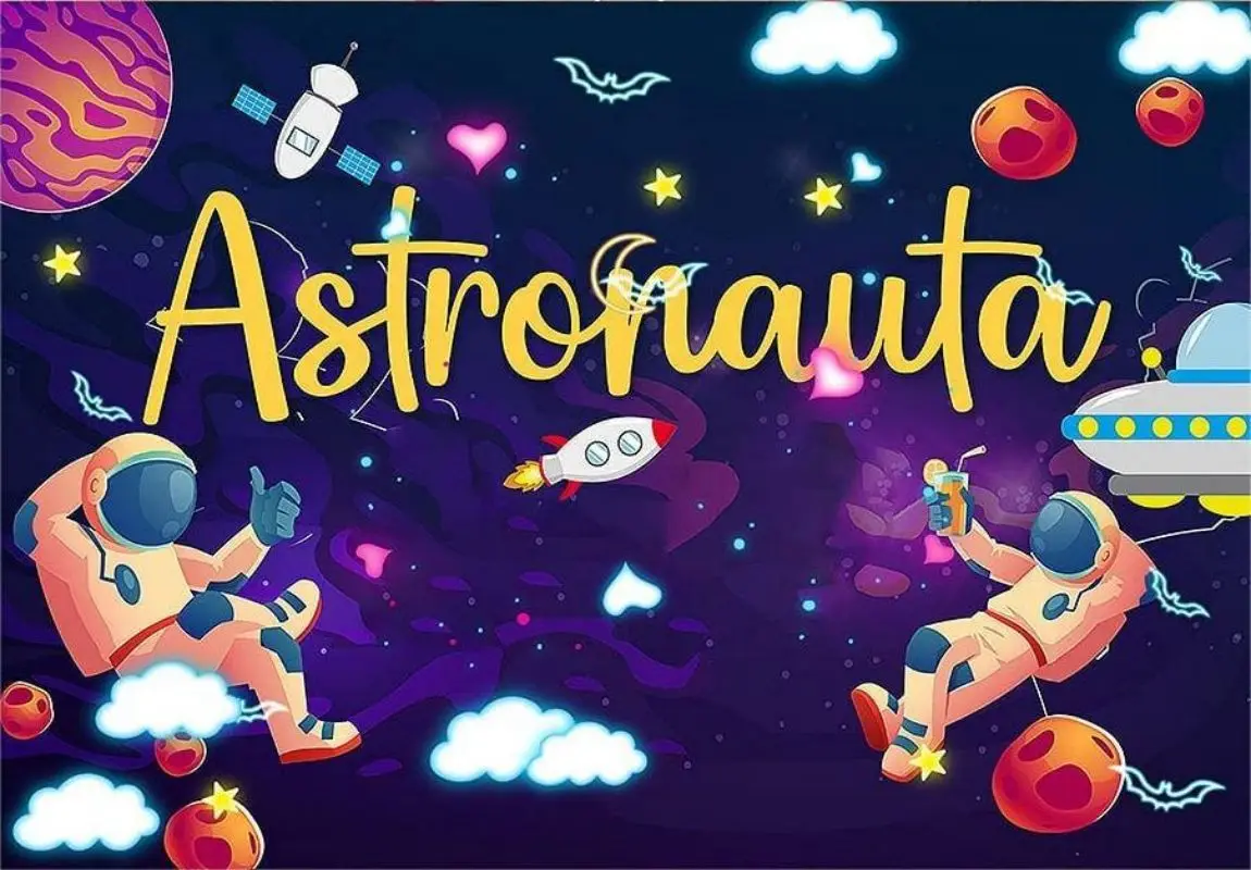 Outer Space Theme Backdrop Astronaut Background Universe Planet Galaxy Birthday Party Decoration Banner Baby Shower Photography