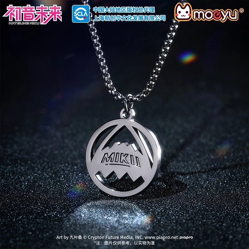 Original Moeyu Miku Necklace Metal Cosplay Necklaces for Men Women Cartoon Figure Jewelry  Anime Accessories