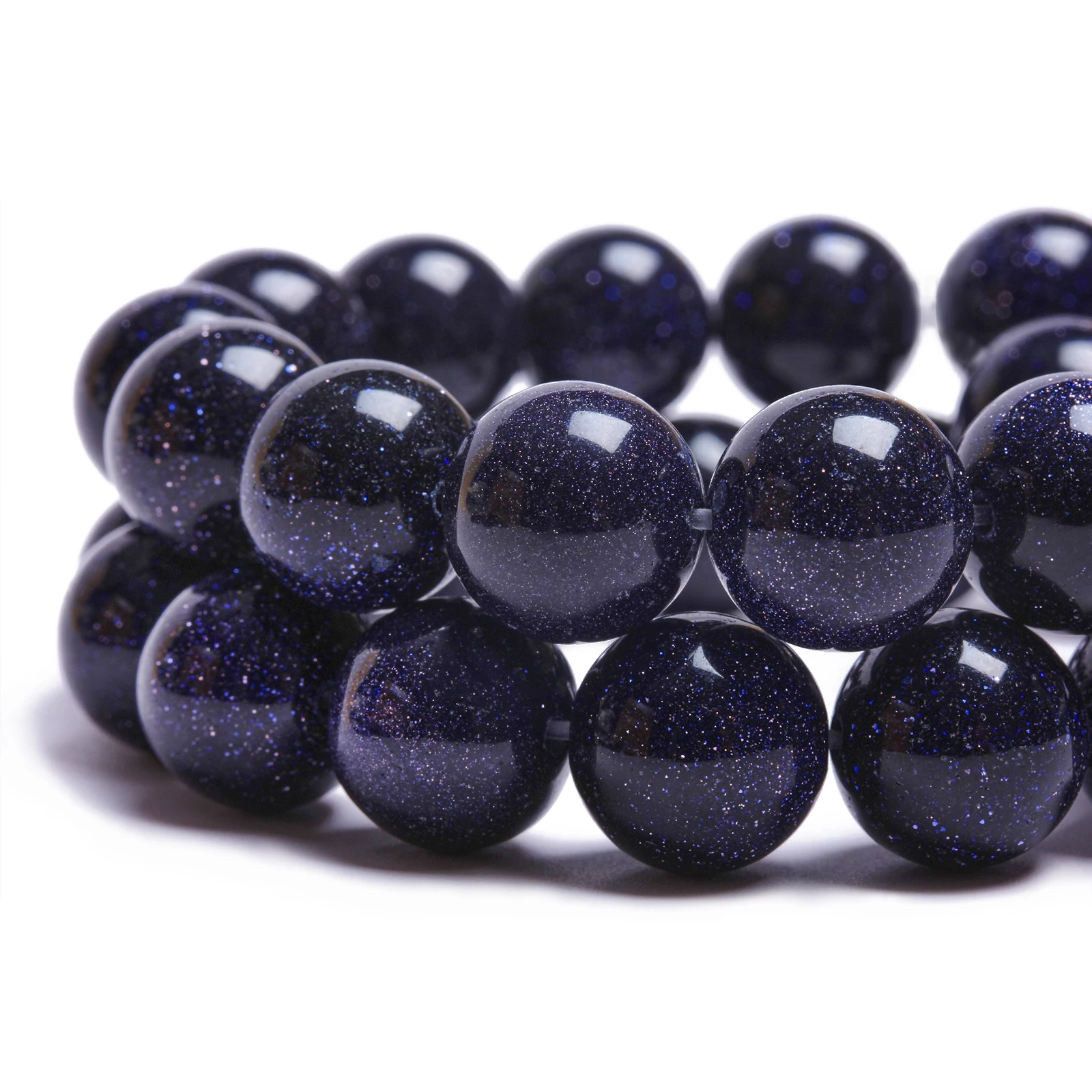 4/6/8/10/12mm Natural Golden Blue Sand Stone Round Loose Spacer Beads For Jewelry Making DIY Bracelet Earring Accessories