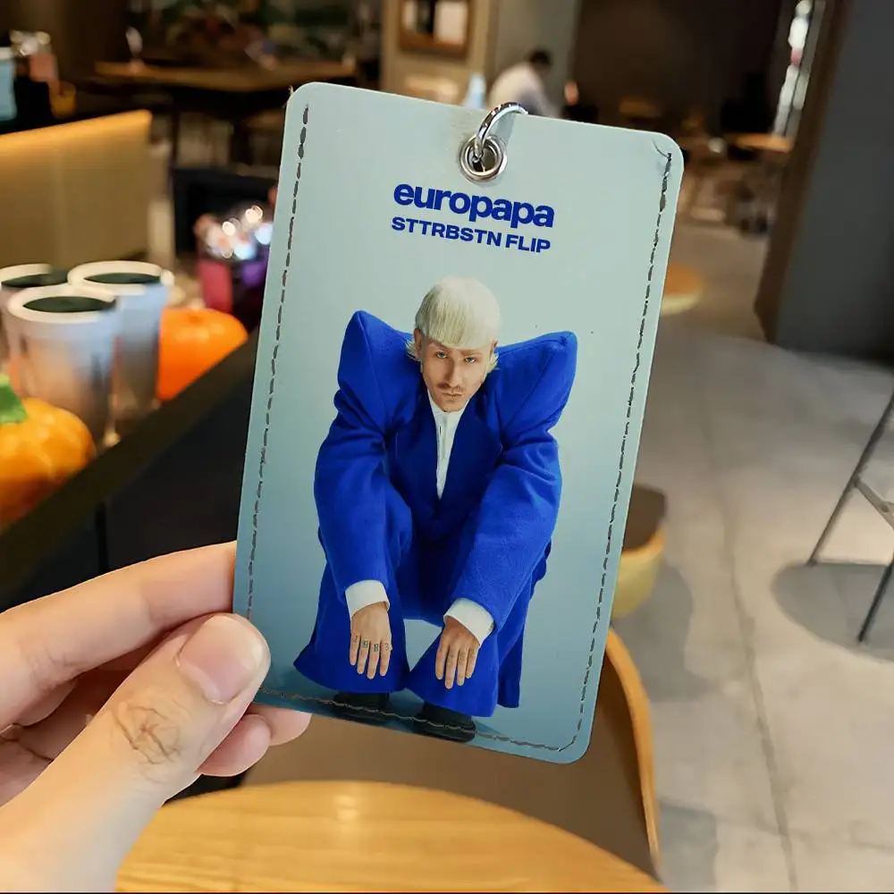 حامل بطاقات Singer Joost Klein Europapa مع سلسلة مفاتيح للحماية التنفيذية لحقيبة حافلة مترو الأنفاق الائتمانية للبنك