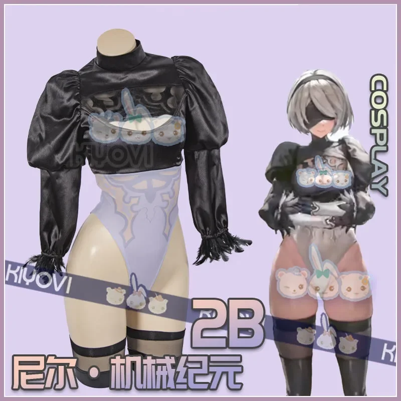 Game Nier automata 2B Cosplay Costumes Women Sexy Bodysuit Socks Gloves Suit Combat Jumpsuit Uniform Halloweeen Carnival Clothes