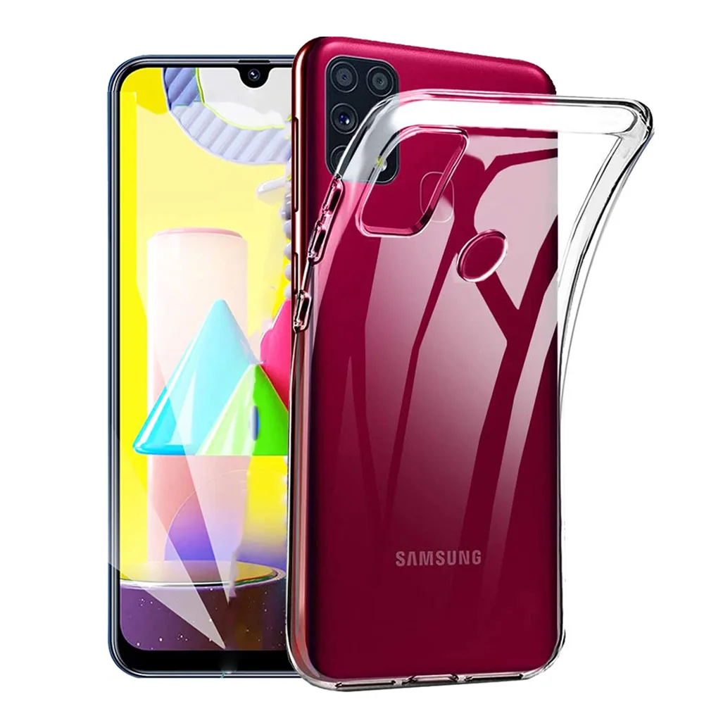 Weiche Silikonhülle für Samsung Galaxy M01 M11 M21 M21S M31 M31S M32 M51 M52 Klare TPU-Stoßstangenhülle Transparente Telefonrückseite