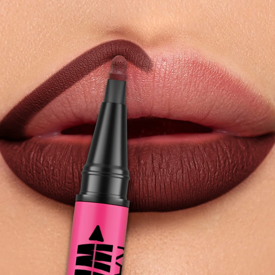 Lip Liner กันน้ํา,Sweatproof,Matte Multi-สี Correcting Liquid ลิปสติกปากกาเซ็กซี่สีแดงสีน้ําตาล Lip Makeup สําหรับของขวัญสตรี