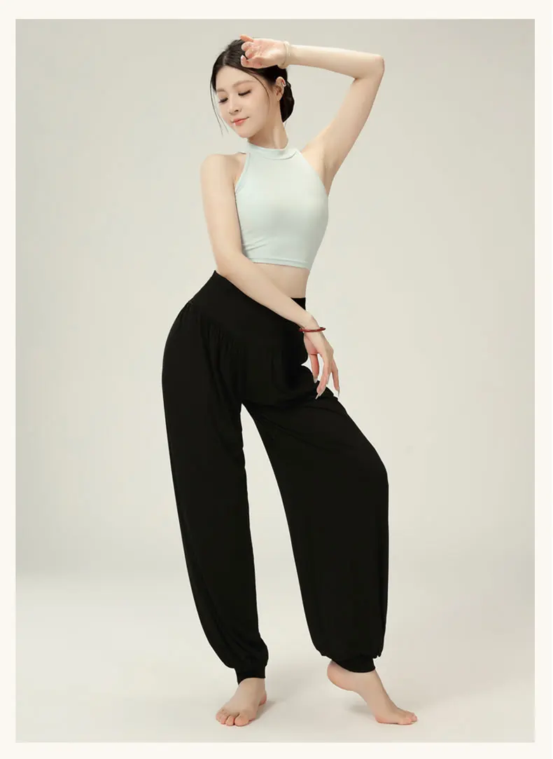 Women's stretchy and soft modal yoga sport pants, dance harem pants