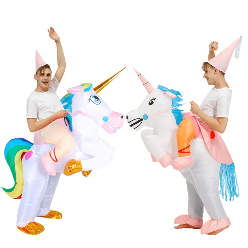 Disfraz de cosplay de Halloween para adultos, disfraz inflable de dinosaurio, fiesta, unicornio, flamenco, T-Rex, traje tricertops js103