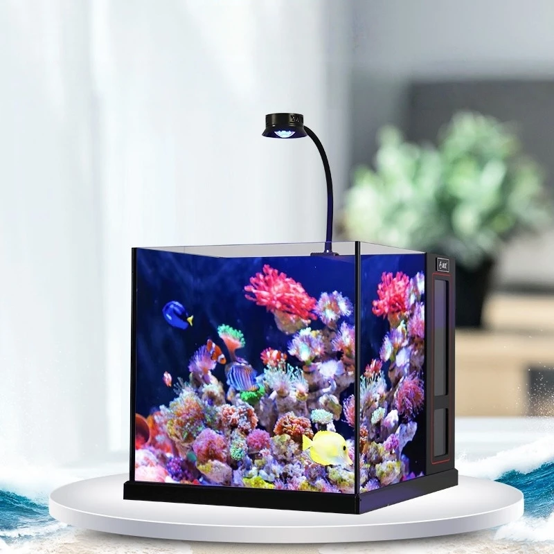 Glass Aquarium Cube High Light Transmission Fish Tank Living Room Aquarium With Cabinet