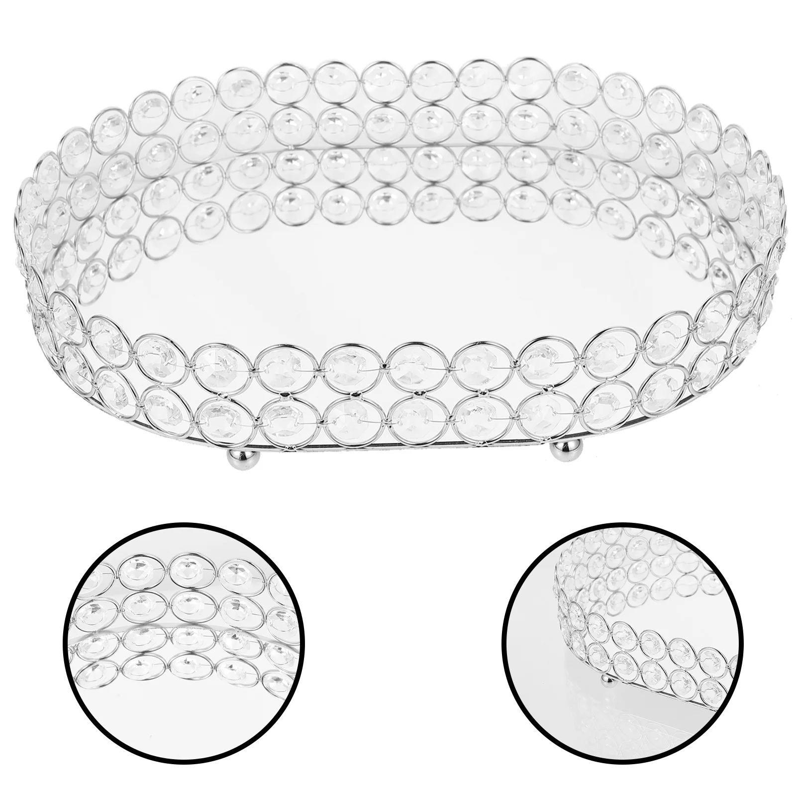 

Подставка для украшений, 1 шт., элегантный прозрачный хрустальный овальный поднос, настольный органайзер, декоративный держатель для украшений, многофункциональный.