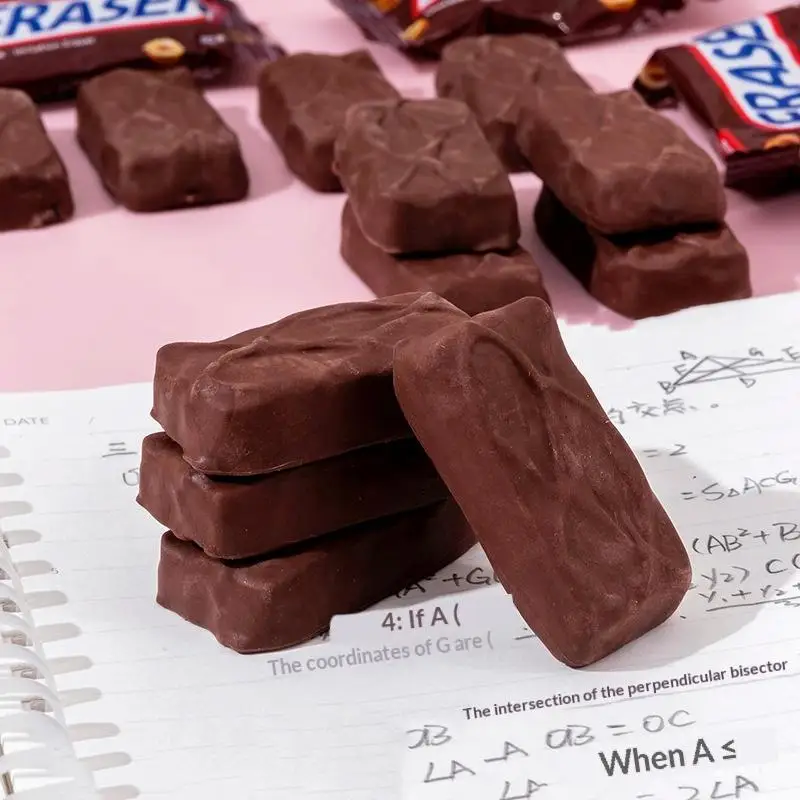 Hot Creative Simulation Chocolate Shaped Rubber Eraser Cute Cartoon Erasers Student School Office Stationery Prize Kids Gifts