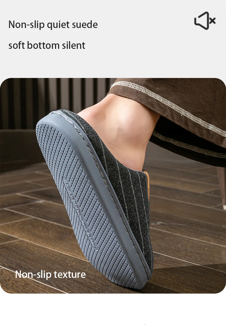 Gemütliche Clog-Hausschuhe aus Stoff mit vertikalen Streifen, Unisex, weich, warm, rutschfest, leicht, bequem, für Paare, Winter-Hausschuhe – Detail 10