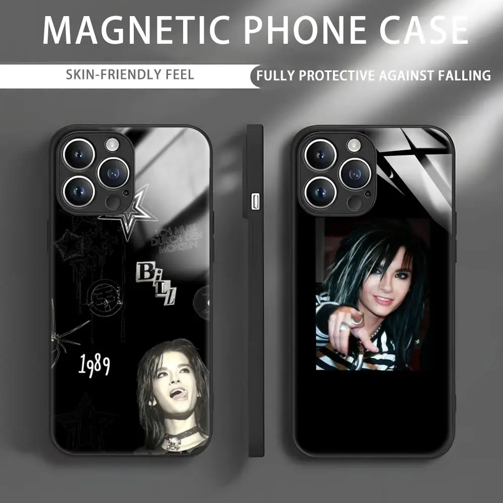 B-Bill T-Tom Kaulitz Tokio Phone Case For iPhone 15 14 13 12 11 X XR XS XSMAX 8 7 Plus Mini Pro Max Glass Magnetic Phone Case