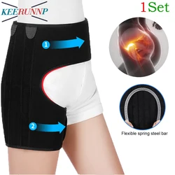 1Set Compression Groin Thigh Sleeve Hip Support Brace,Adjustable Support Wrap for Hip Flexor,Strain,Arthritis for Men Women,Quad