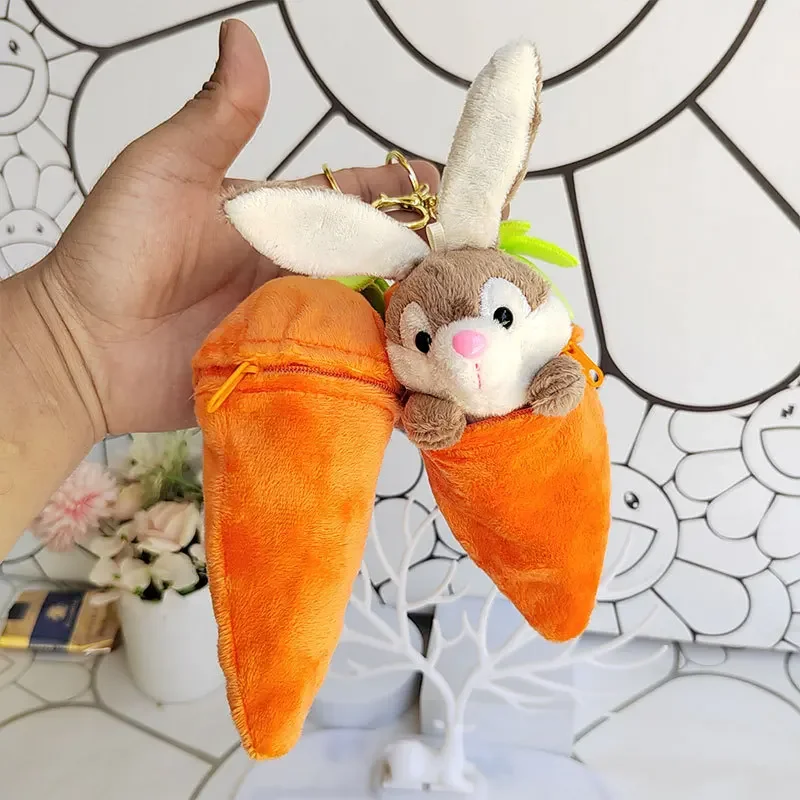 Cute Carrot Rabbit Pendant, Plush Toy, Bunny Doll, Bag, Pendant, Coin Purse, Doll Keychain