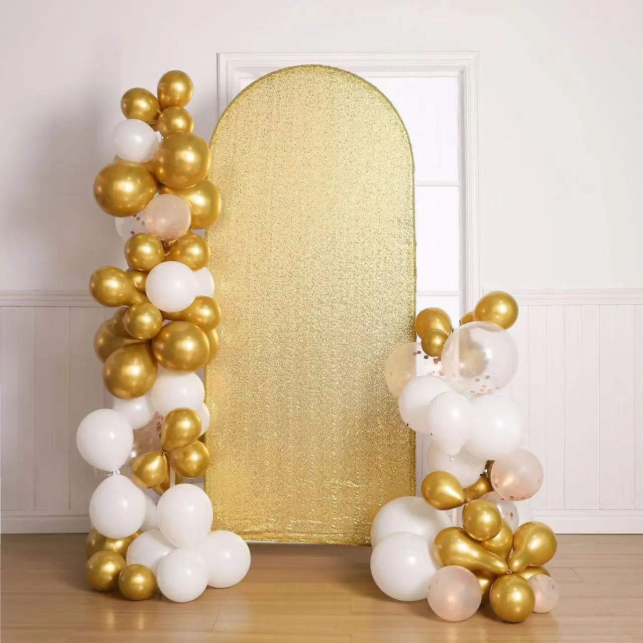 

Shiny Black Gold Green Arch Party Backdrop Cover Elastic Children Adult Birthday Wedding Backgrounds Photography Decor Studio