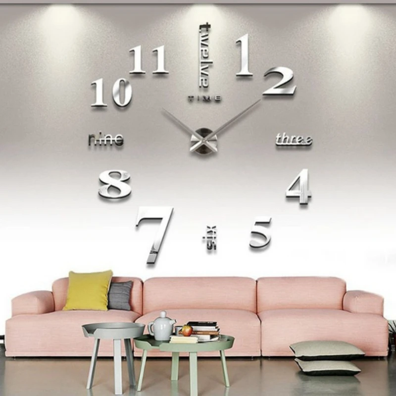3D Wall Stickers Clock Living Room Silent Acrylic Wall Clock Creative Luxury Modern Bedroom Clocks Art Design Elegant Home Decor
