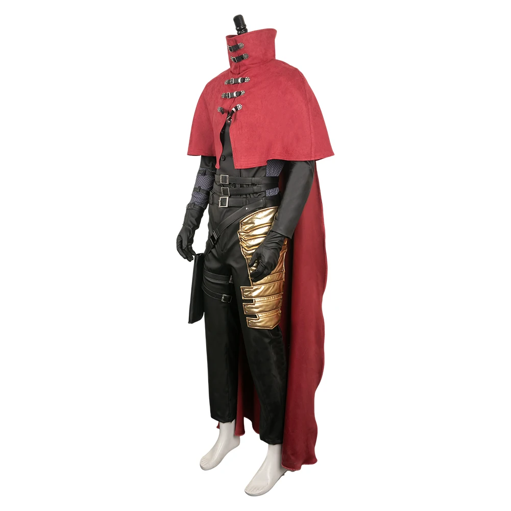 Final Fantasy 7 Claude Valentine Cosplay Traje para Homens Adultos, Fantasia FF7 Uniforme, Manto do Dia das Bruxas, Fantasia Disfarce, Terno Carnaval