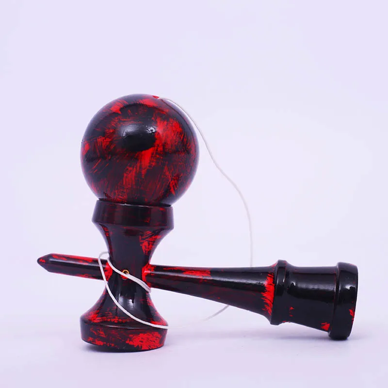 Graffiti Red Trick Ball Wood Kendama Toy Outdoor Fitness Balls Train Eye-hand Coordination For Kids Adults Juggling Toy