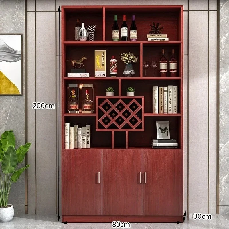 

Nordic Shelves Bar Cabinet Mobile Living Room Storage Kitchen Wine Cabinet Luxury Wood Standing Estante Drinking Bar Furniture