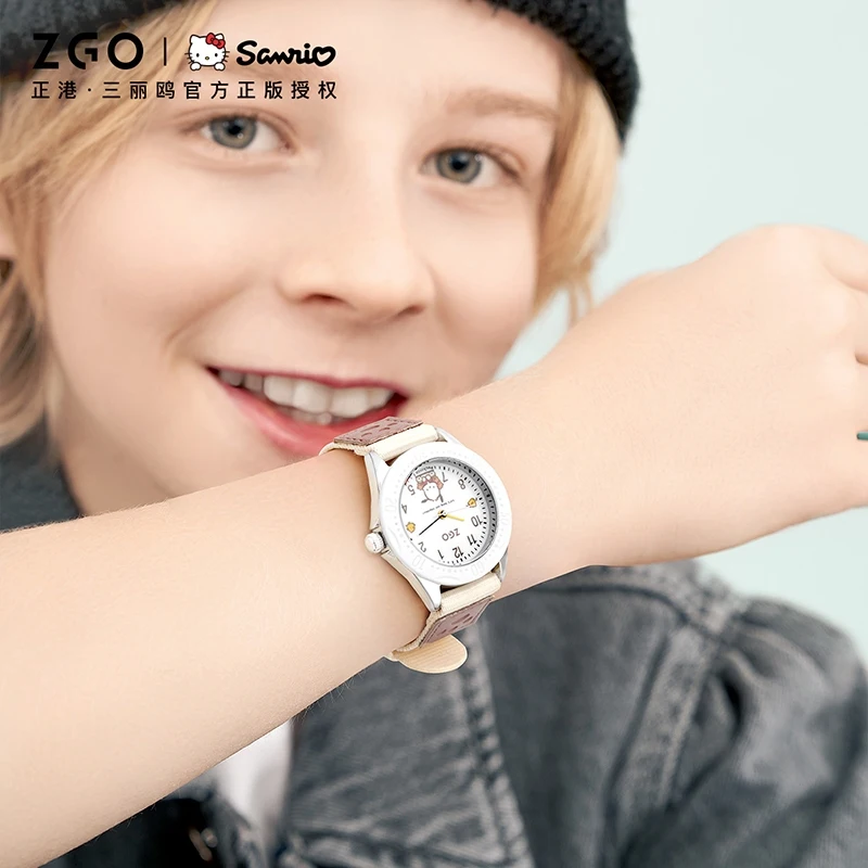 ZGO Sanrio Pochacco Kids Quartz Watch for Boys, Students, Comfortable Strap, Sporty and Waterproof Watch Gift, 336