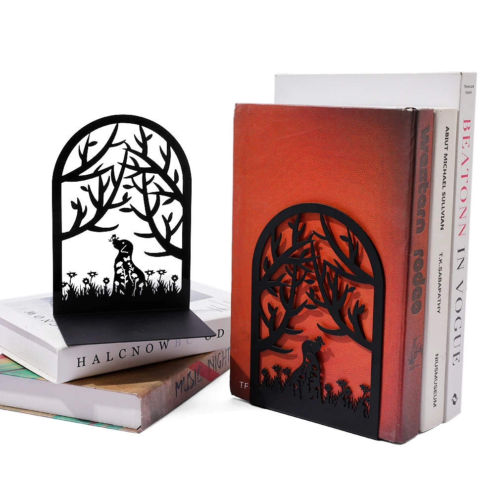 

1 pair of black pet dog cut metal book covers with delicate, simple, and sturdy anti slip support, suitable for pet enthusiasts,