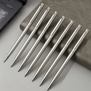20-Pack Elegant Silver Stainless Steel Ballpoint Pens Medium Nib Twist-Top Smooth Writing…