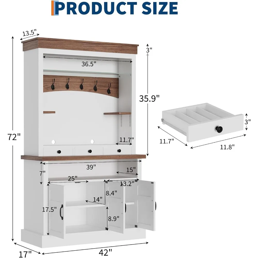 Coffee Bar Cabinet with LED Light, 72